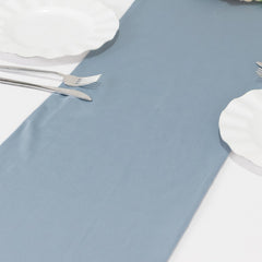 Scuba Polyester 12"x108" Table Runner Dusty Blue - Wrinkle-Free Table Linen
