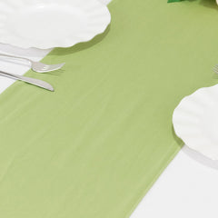 Scuba Polyester 12"x108" Table Runner Sage Green - Wrinkle-Free Table Linen